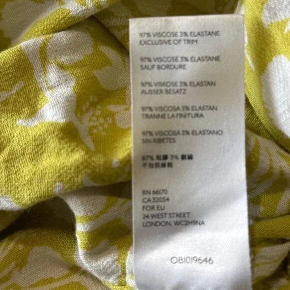 Free People One Shoulder Carmen Crop Top Sz L Stretch Tie Waist Smocked Print - Picture 4 of 7